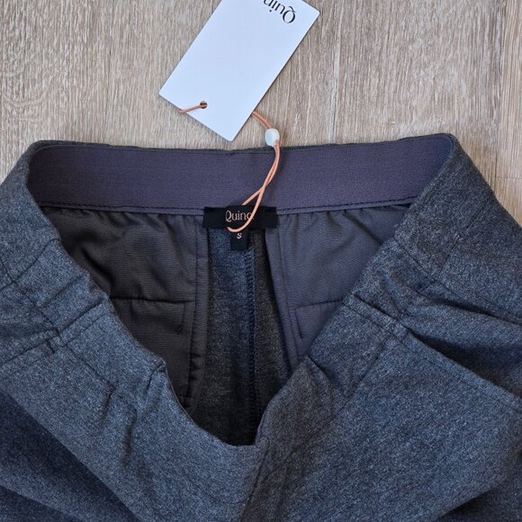 Quince Organic Cotton Double Knit Straight Pants Small Charcoal New With Tags - Picture 6 of 17